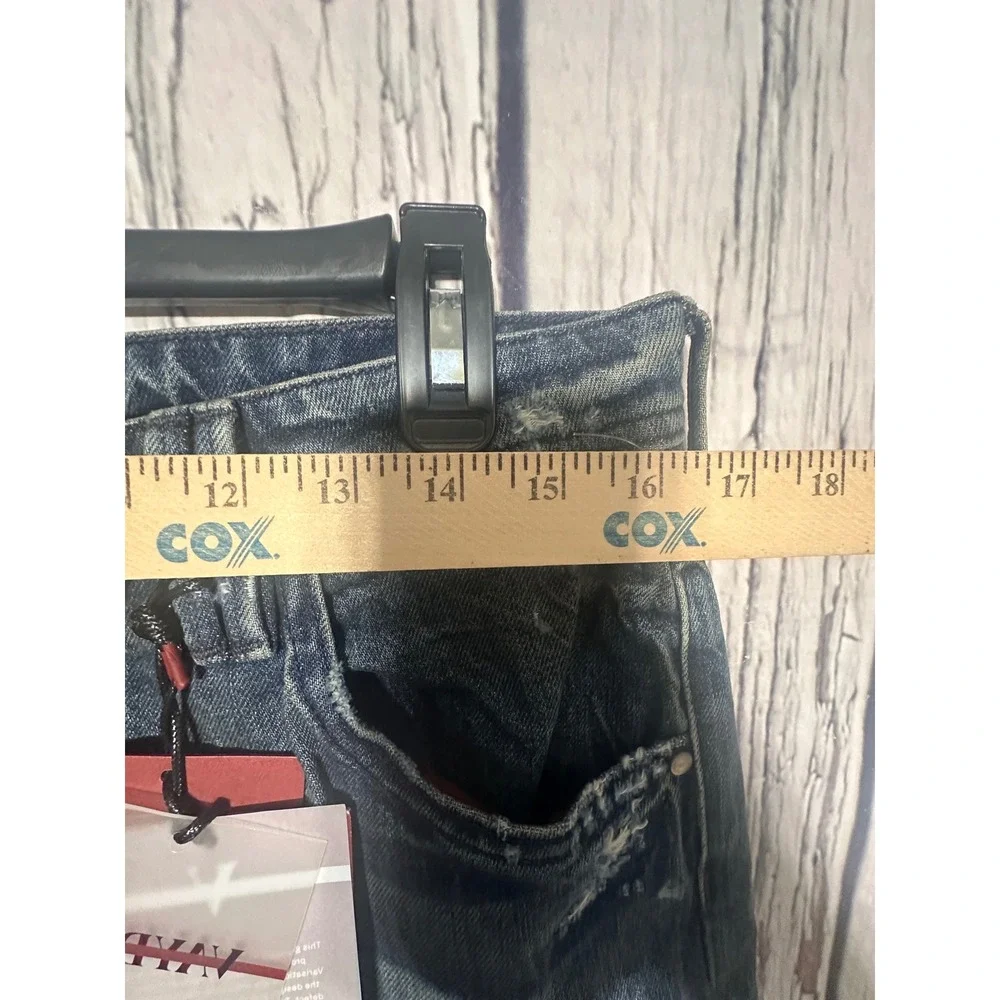 Vayder Straight Stein Mens Distressed Blue Denim‎ Jeans Size 32 Button Fly NEW